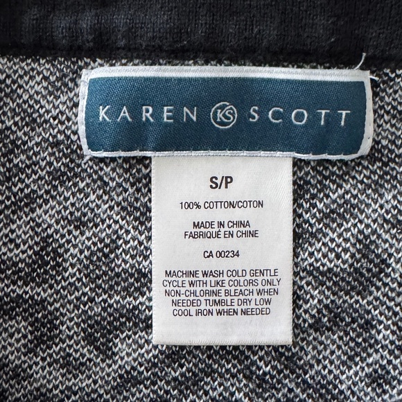 Karen Scott - Black and White Long Sleeves Knit - Picture 5 of 6